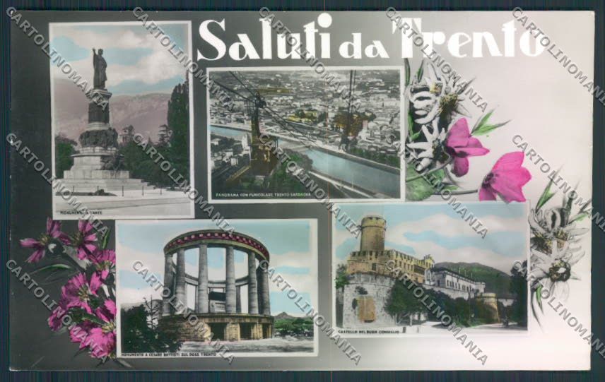 Trento città Saluti da ABRASA foto cartolina MQ0425 – fronte