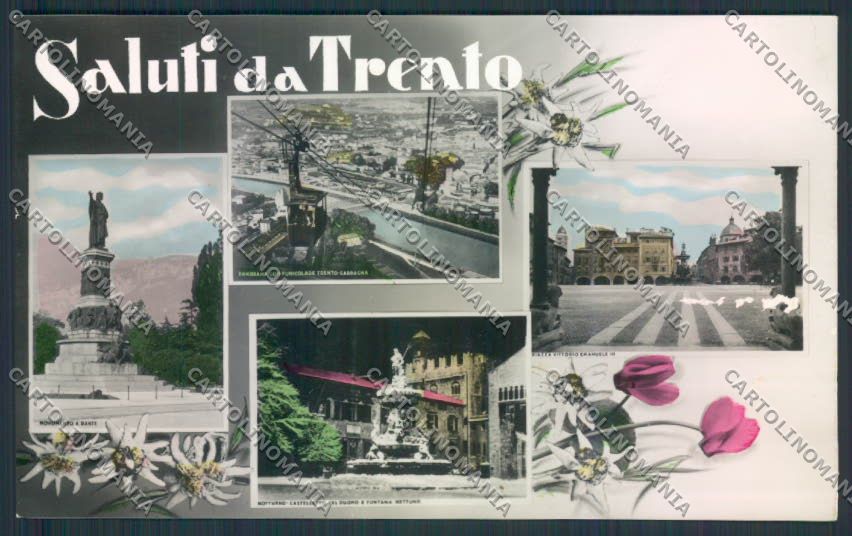 Trento città Saluti da COLLA foto cartolina MQ0431 – fronte