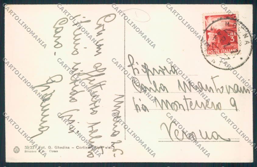 Trento Moena cartolina MQ0451 – retro