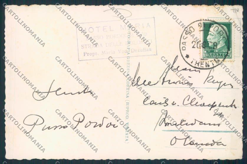 Trento Passo Pordoi auto foto cartolina MQ0461 – retro