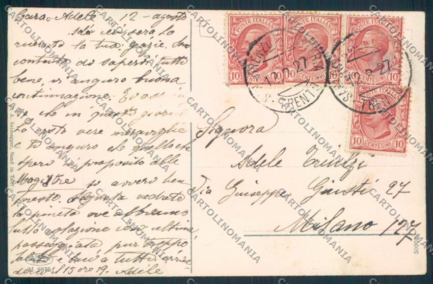Trento Tures cartolina MQ0473 – retro