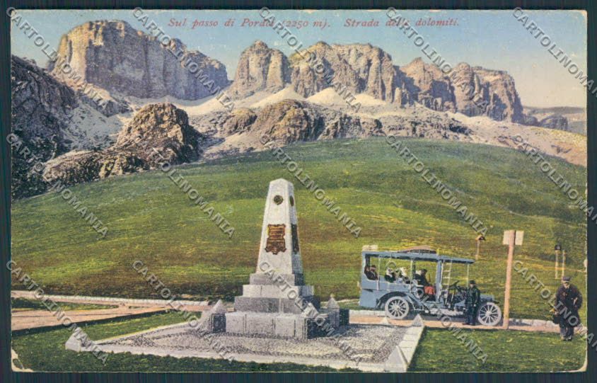 Trento Passo Pordoi auto cartolina MQ0518 – fronte