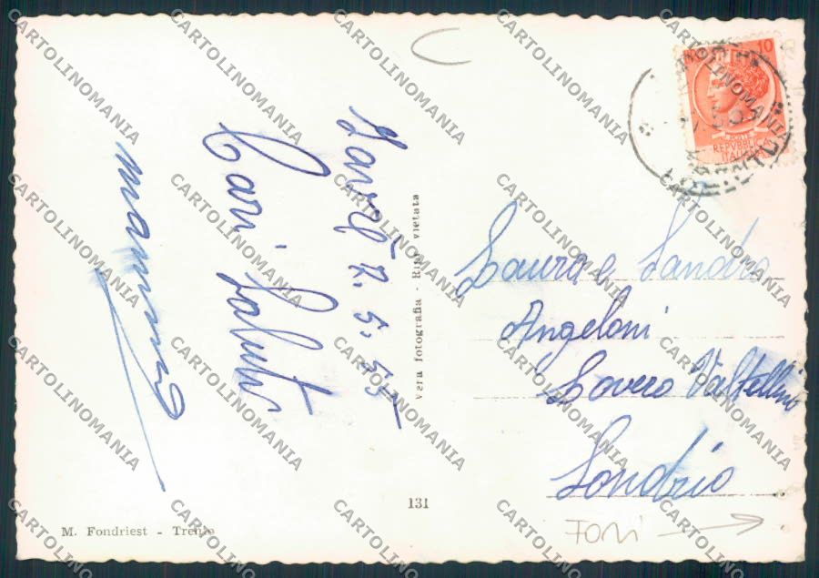 Trento Javré FORI foto FG cartolina MQ0527 – retro