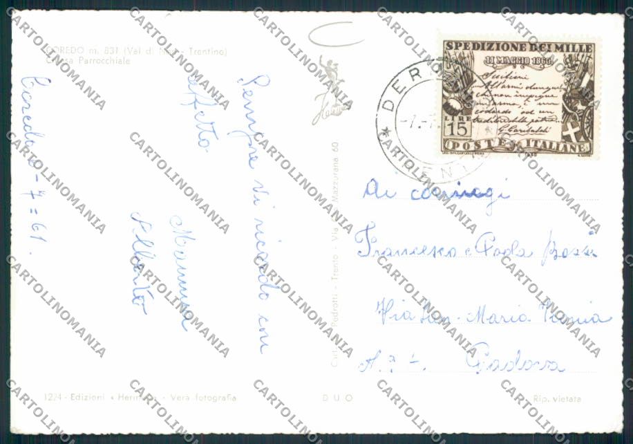 Trento Coredo foto FG cartolina MQ0533 – retro