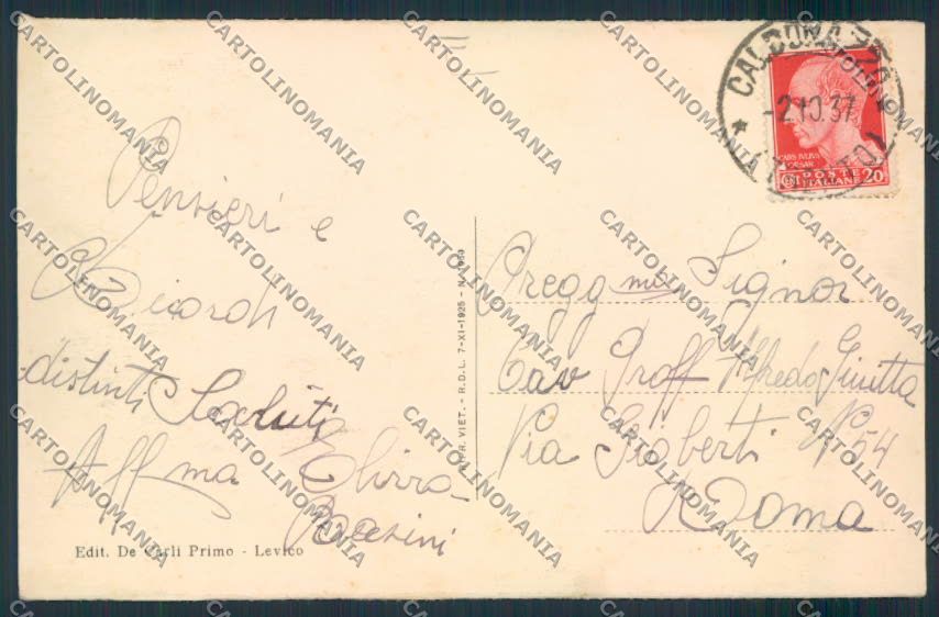 Trento Levico cartolina MQ0558 – retro