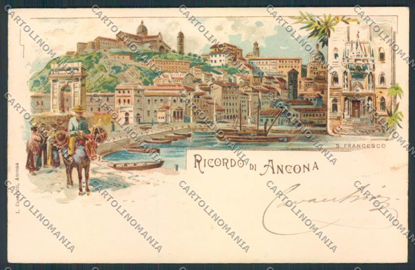 Ancona città Gruss cartolina MQ0696 – fronte