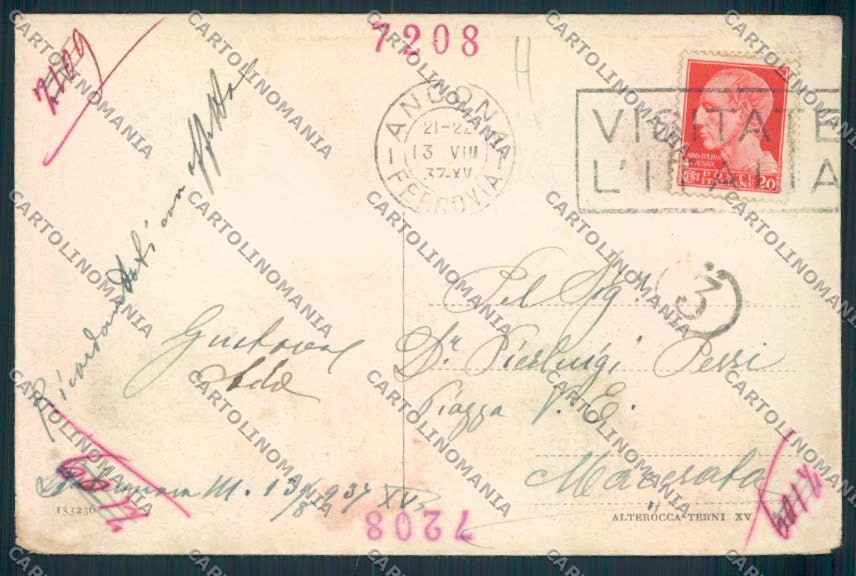 Ancona Falconara PIEGHINE ABRASA cartolina MQ0819 – retro