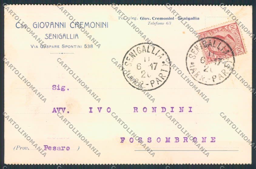 Ancona Senigallia Commerciale cartolina MQ0908 – fronte