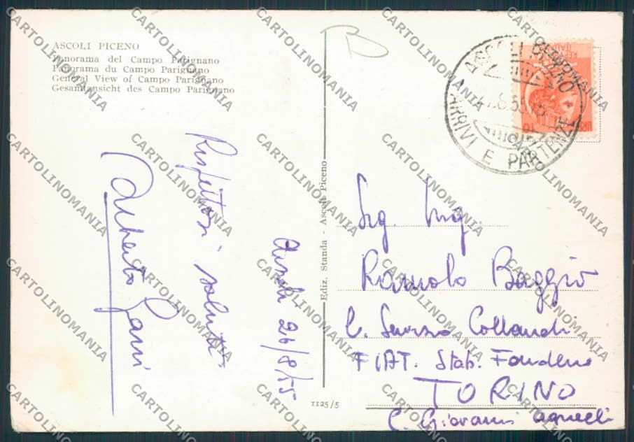 Ascoli Piceno città FG cartolina MQ0983 – retro