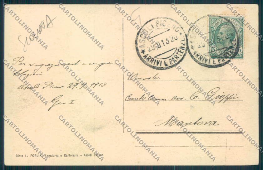 Ascoli Piceno città SCOLLATA cartolina MQ0991 – retro