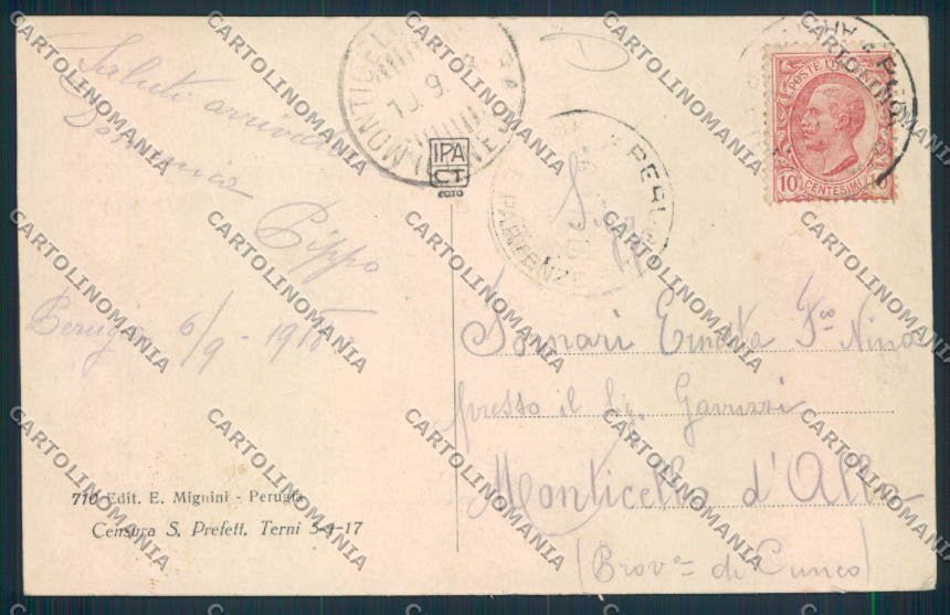 Perugia Città cartolina MQ1120 – retro