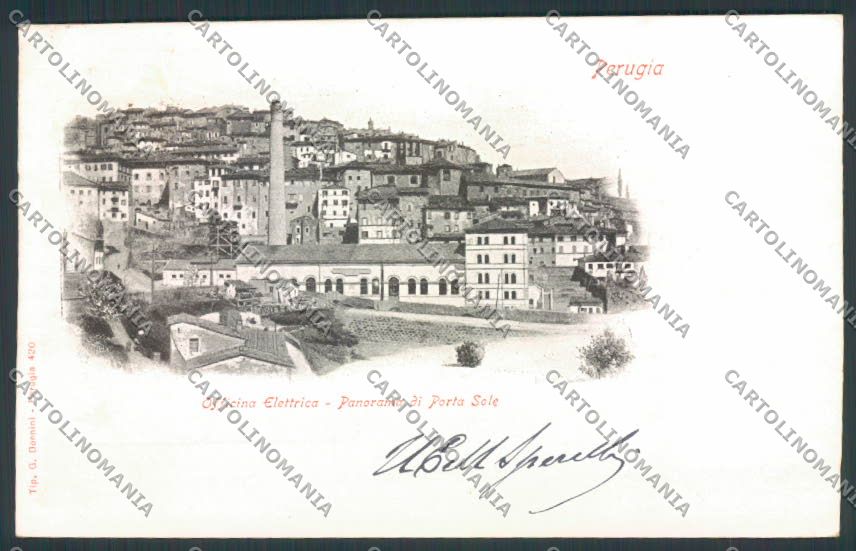 Perugia Città Officina Elettrica cartolina MQ1166 – fronte