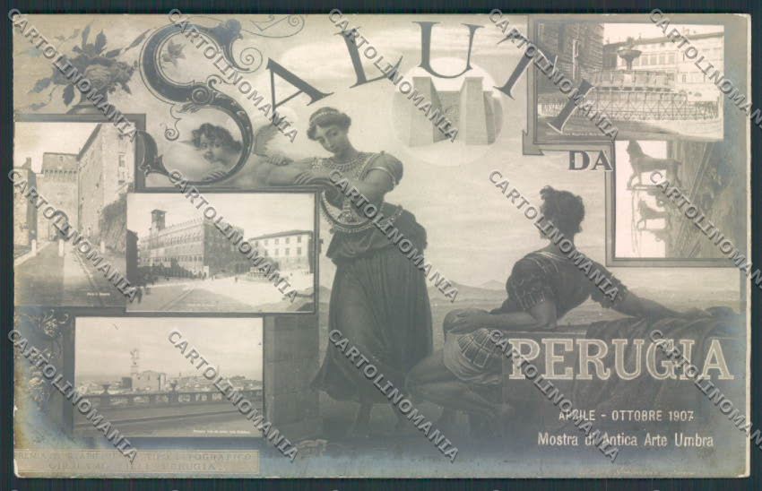 Perugia Città Saluti da Foto cartolina MQ1176 – fronte