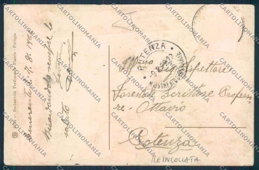 Perugia Città REINCOLLATA cartolina MQ1184 – retro