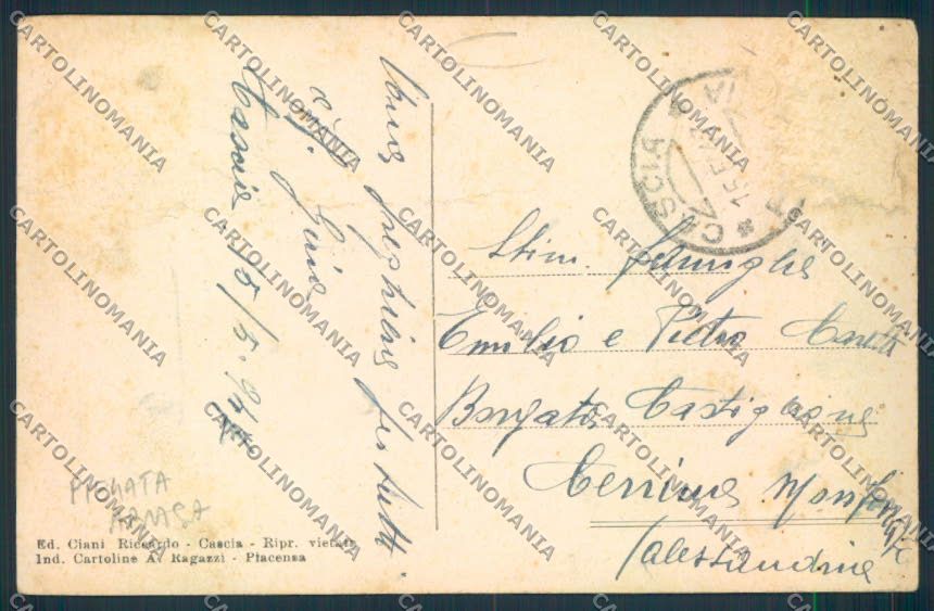 Perugia Cascia PIEGATA ABRASA cartolina MQ1265 – retro