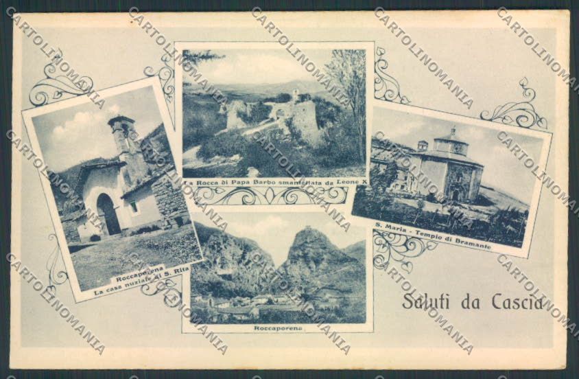 Perugia Cascia Saluti da cartolina MQ1291 – fronte