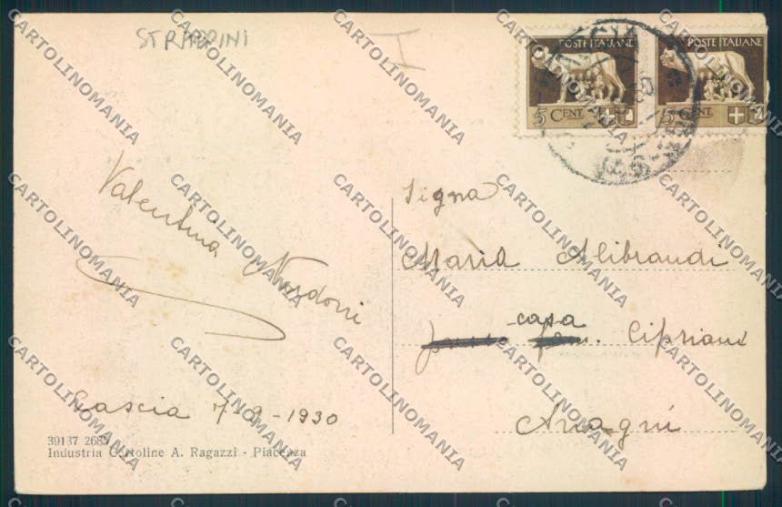Perugia Cascia Saluti da STRAPPINI cartolina MQ1292 – retro