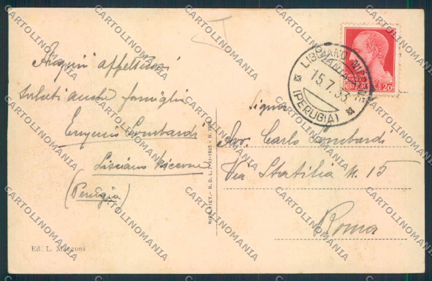 Perugia Mercatale cartolina MQ1293 – retro