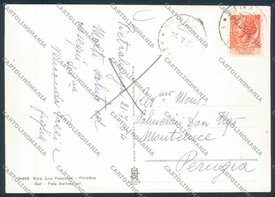 Perugia Pietralonga ADESIVO Foto FG cartolina MQ1335 – retro