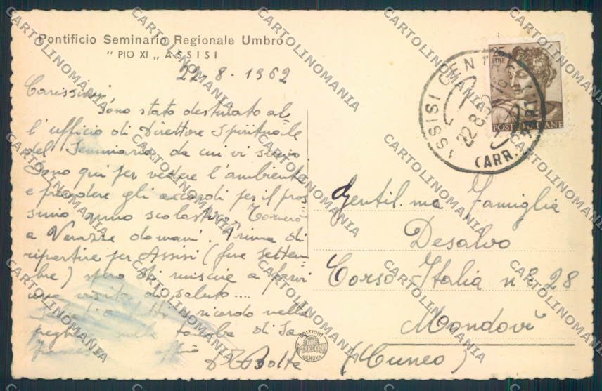 Perugia Assisi cartolina MQ1373 – retro