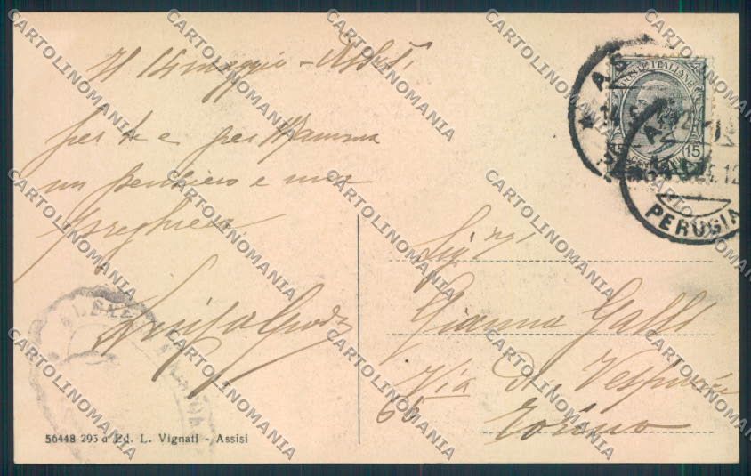 Perugia Assisi cartolina MQ1379 – retro