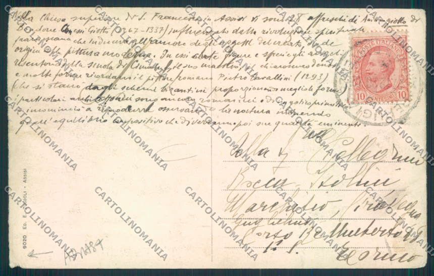 Perugia Assisi ABRASA cartolina MQ1383 – retro