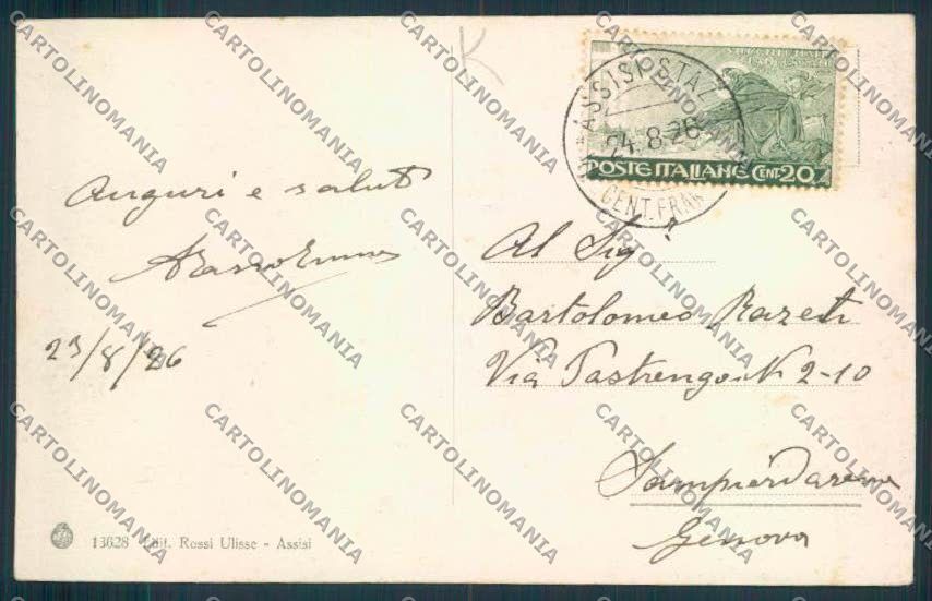 Perugia Assisi cartolina MQ1399 – retro