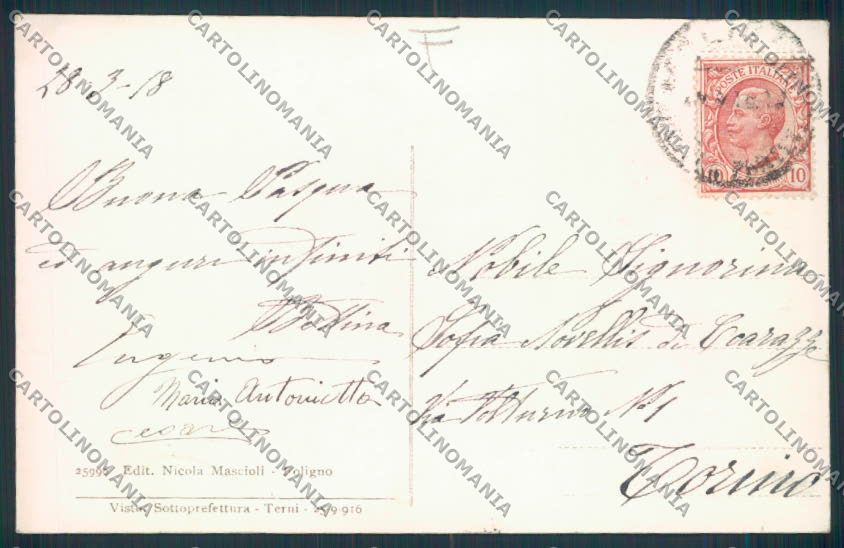 Perugia Foligno cartolina MQ1424 – retro