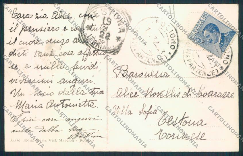 Perugia Foligno cartolina MQ1432 – retro