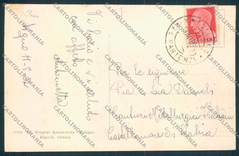 Perugia Foligno cartolina MQ1433 – retro