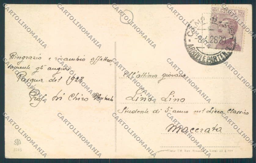 Perugia Gubbio cartolina MQ1468 – retro