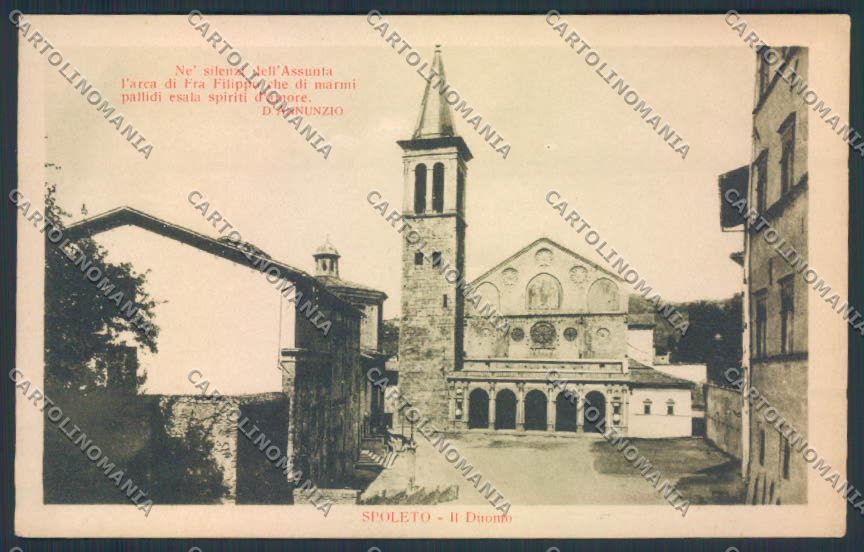 Perugia Spoleto D'Annunzio cartolina MQ1475 – fronte