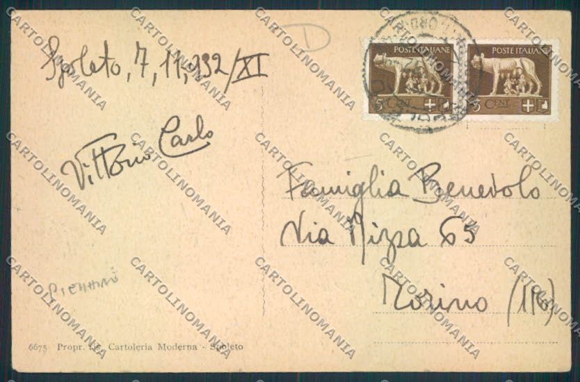 Perugia Spoleto cartolina MQ1479 – retro
