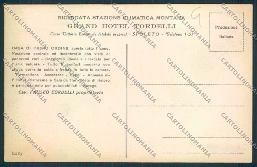 Perugia Spoleto cartolina MQ1485 – retro