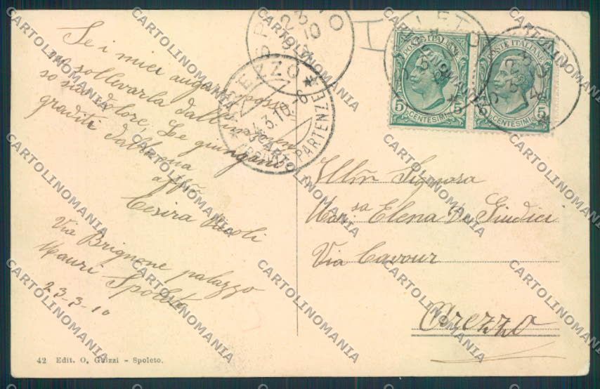 Perugia Spoleto cartolina MQ1490 – retro