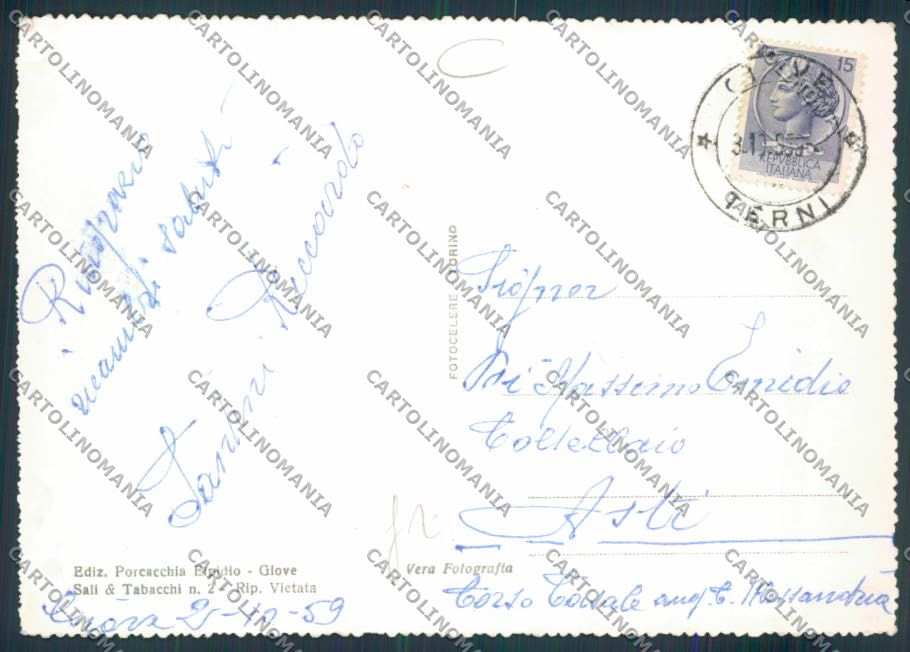Terni Giove ADESIVO Foto FG cartolina MQ1573 – retro