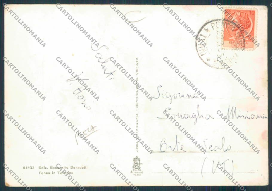 Terni Penna ADESIVO Foto FG cartolina MQ1574 – retro