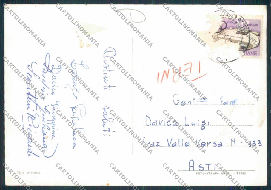 Terni Giove Foto FG cartolina MQ1583 – retro