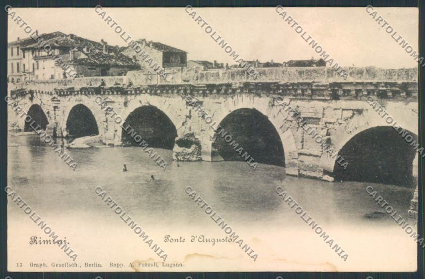 Rimini Città TRACCE UMIDO PIEGHINA cartolina MQ1643 – fronte
