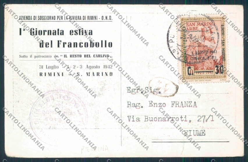 Rimini Città Filatelia cartolina MQ1689 – retro