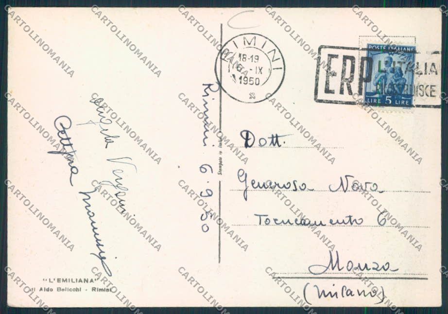 Rimini Città FG cartolina MQ1749 – retro