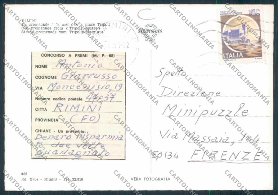 Rimini Città Corriera Foto FG cartolina MQ1756 – retro