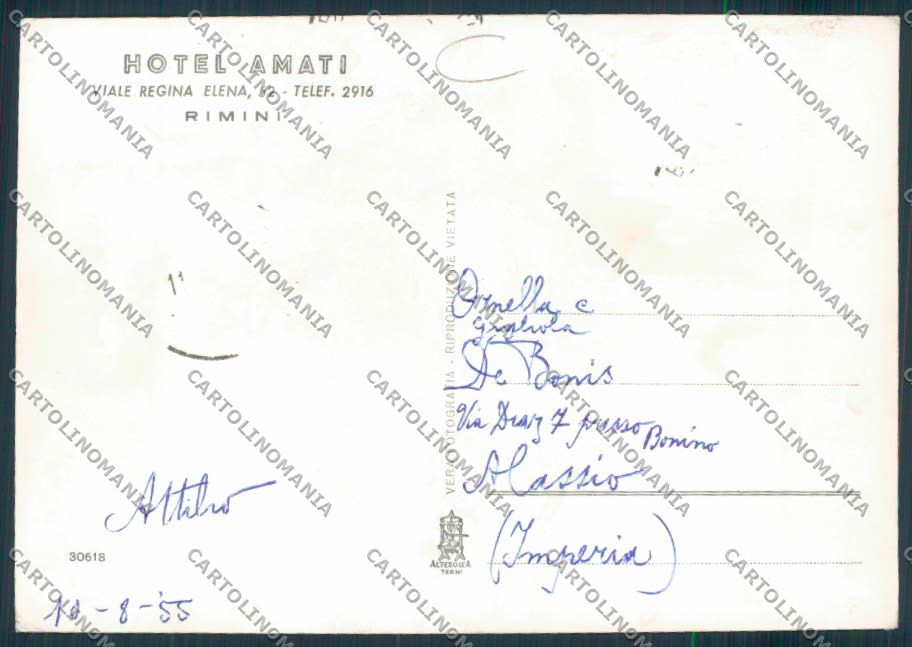 Rimini Città Foto FG cartolina MQ1758 – retro