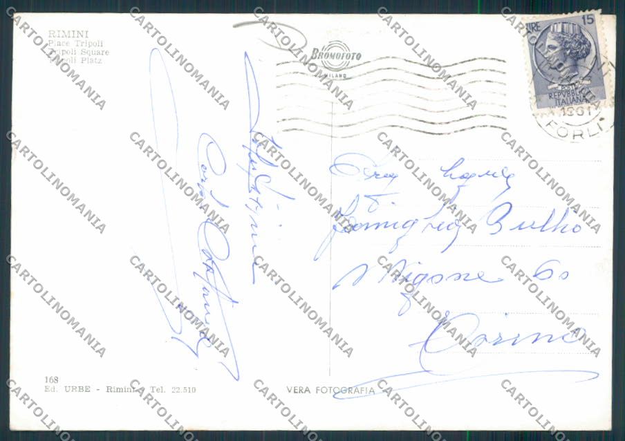 Rimini Città Elicottero Foto FG cartolina MQ1761 – retro