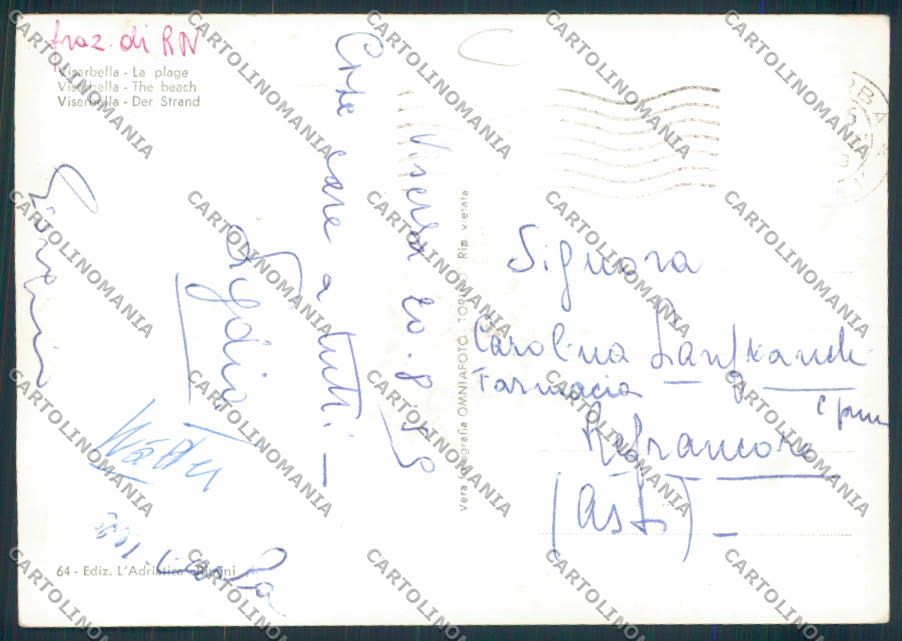 Rimini Viserbella Foto FG cartolina MQ1800 – retro