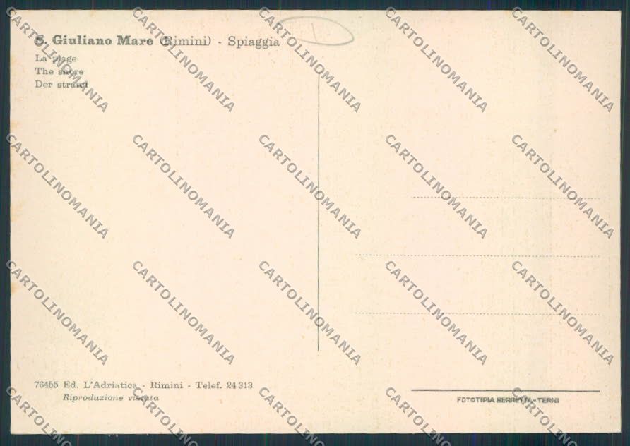 Rimini San Giuliano Mare FG cartolina MQ1821 – retro