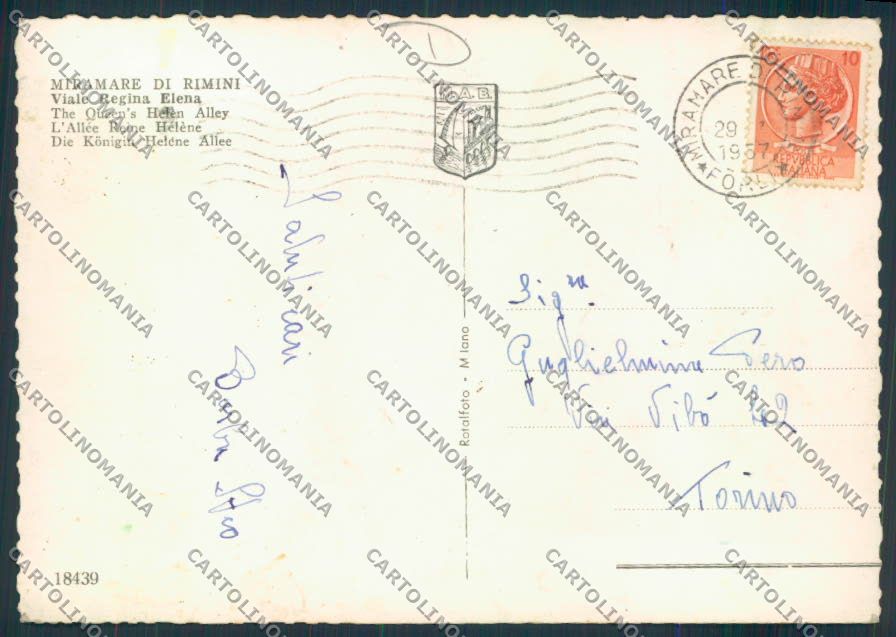 Rimini Miramare di Foto FG cartolina MQ1822 – retro