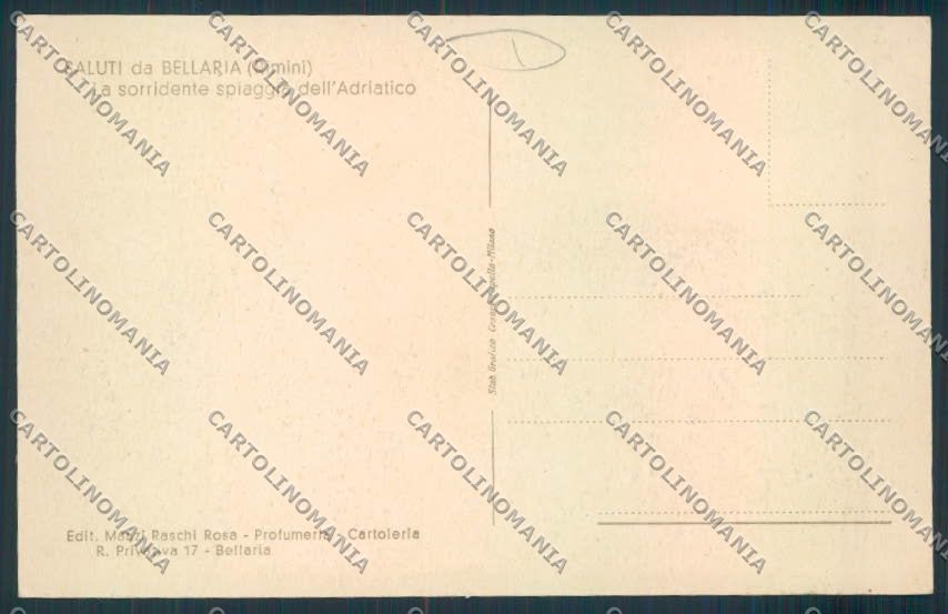 Rimini Bellaria cartolina MQ1835 – retro