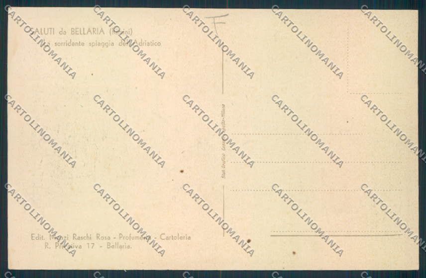 Rimini Bellaria cartolina MQ1838 – retro