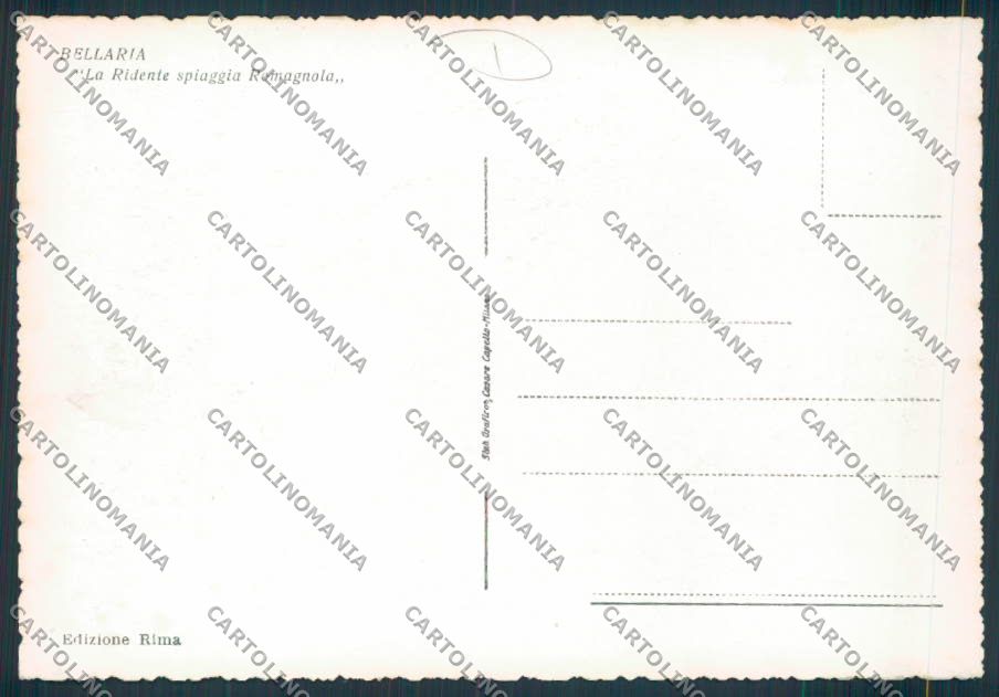 Rimini Bellaria FG cartolina MQ1882 – retro